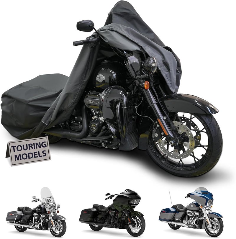 mieapond Motorcycle Cover for Harley Davidson Touring Models Road King, Road Glide, Street Glide, Electra Glide, Heritage Classic, Low Rider and More - Waterproof Motorcycle Cover Outdoor Storage - Image 1